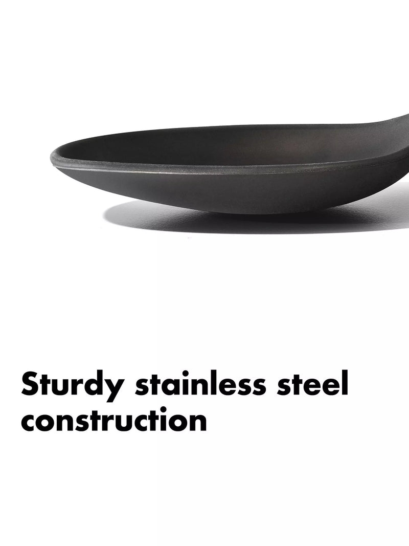 OXO stainless steel solid spoon with silicone head, imported from the UK