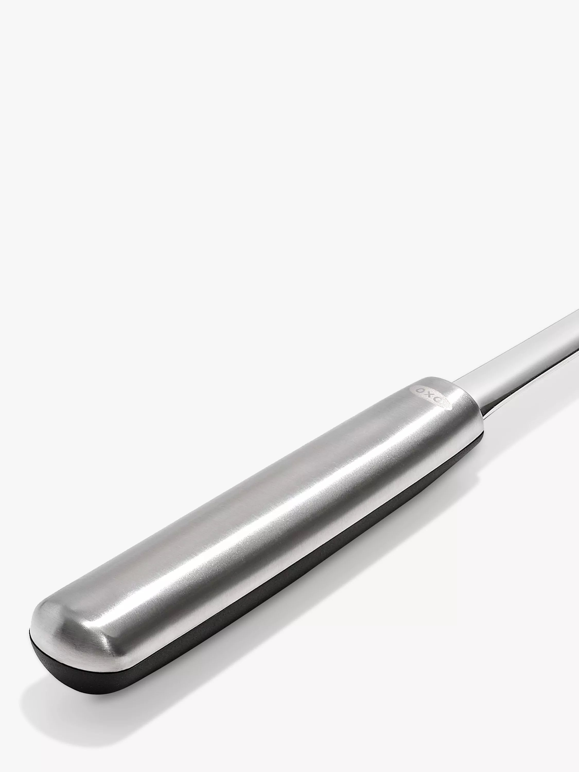 OXO stainless steel slotted turner with flexible silicone head, imported from the UK