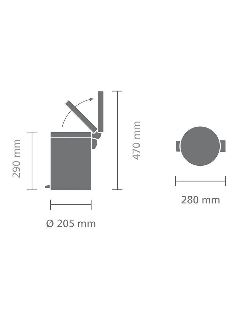 Brabantia newIcon Pedal Bin 5L, imported from the UK