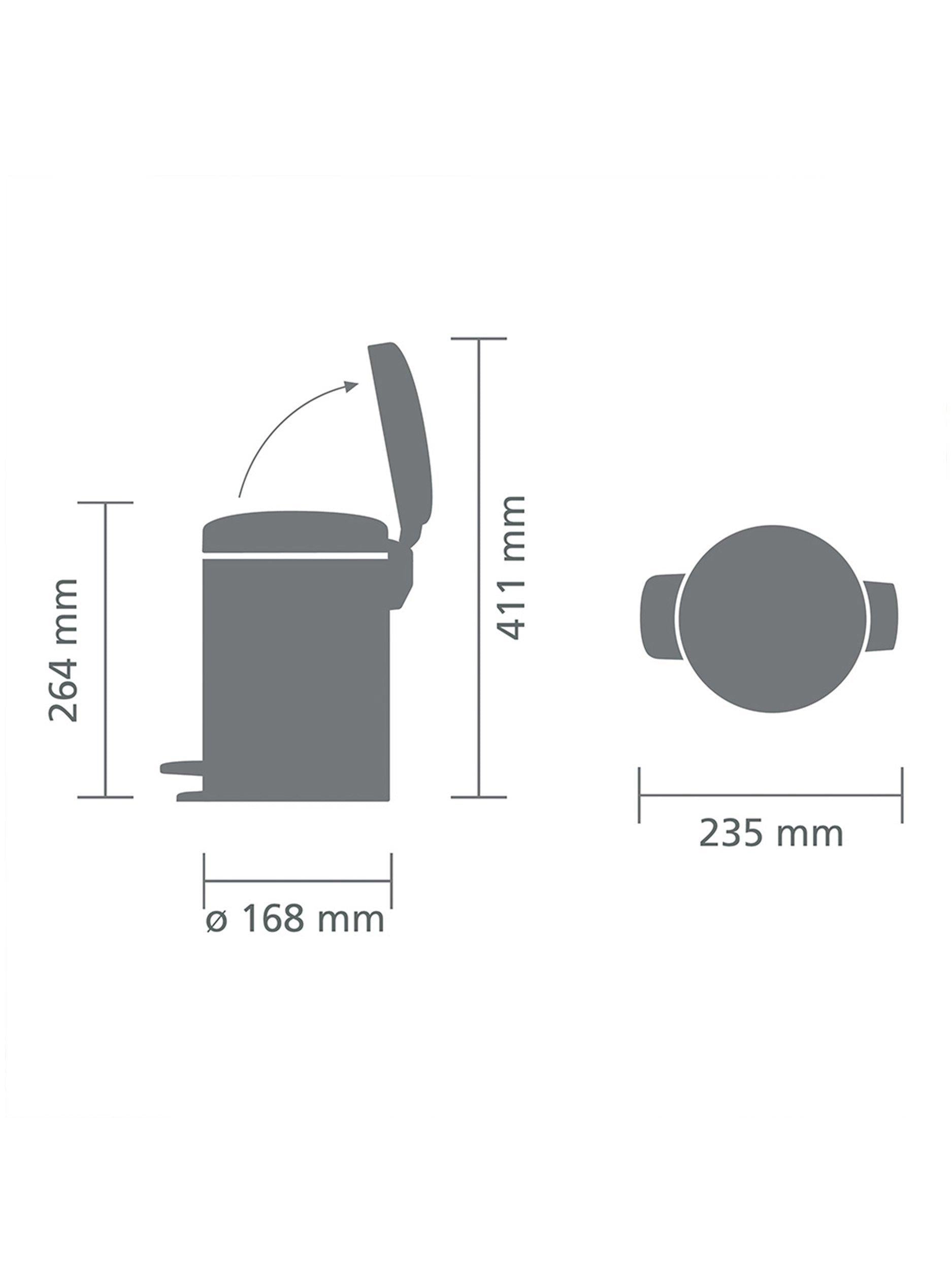 Brabantia newIcon pedal bin fingerprint proof Matt Steel 3L (British brand)