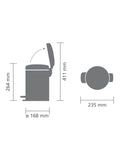 Brabantia newIcon pedal bin fingerprint proof Matt Steel 3L (British brand)