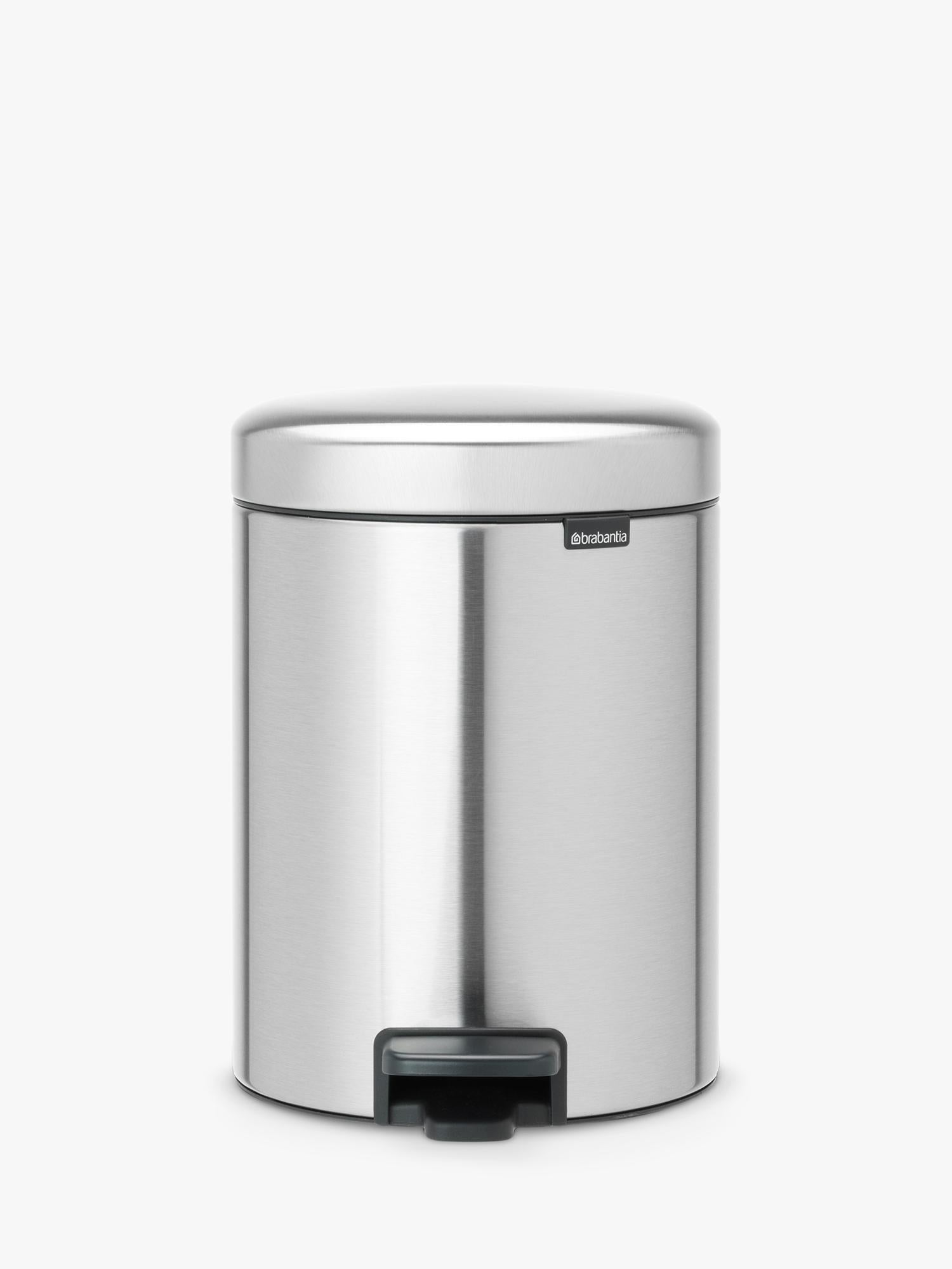 Brabantia newIcon fingerprint proof pedal bin in Matt Steel 5L - British product