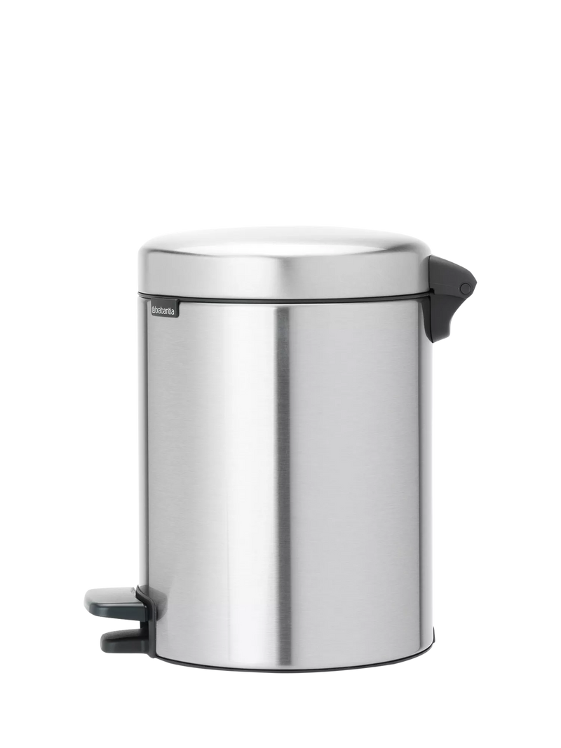 Brabantia newIcon fingerprint proof pedal bin in Matt Steel 5L - British product