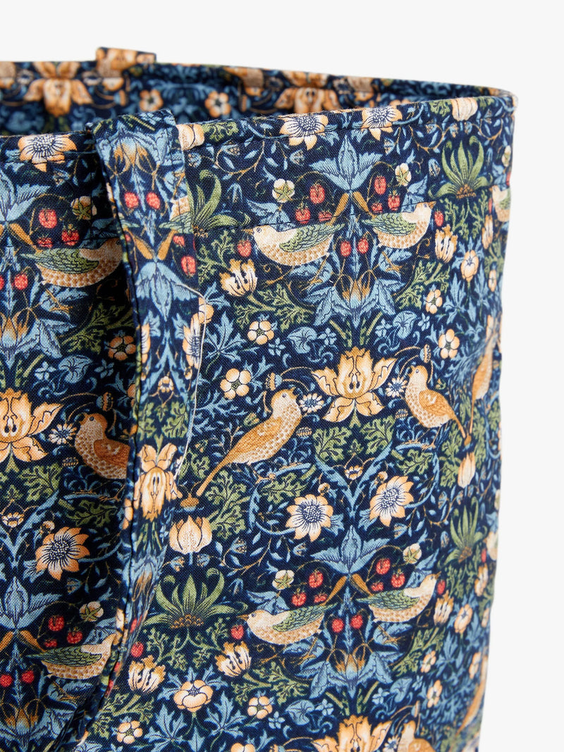 John Lewis William Morris Strawberry Thief drawstring craft bag navy, UK version