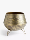 John Lewis gold hammered metal floor planter (British brand)