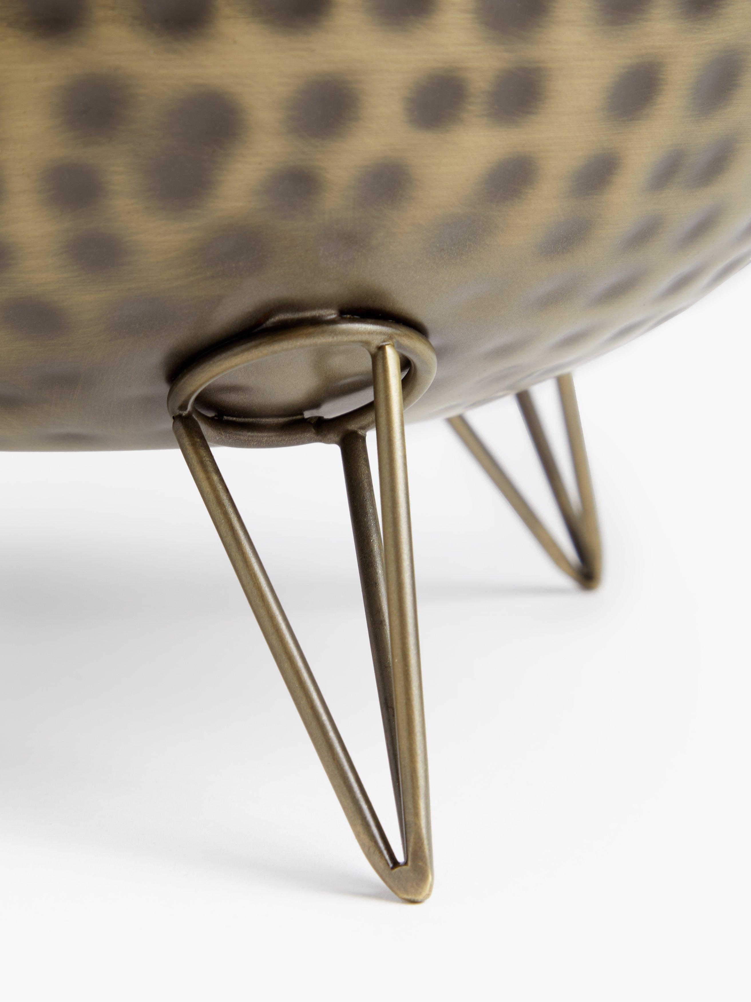 John Lewis gold hammered metal floor planter (British brand)