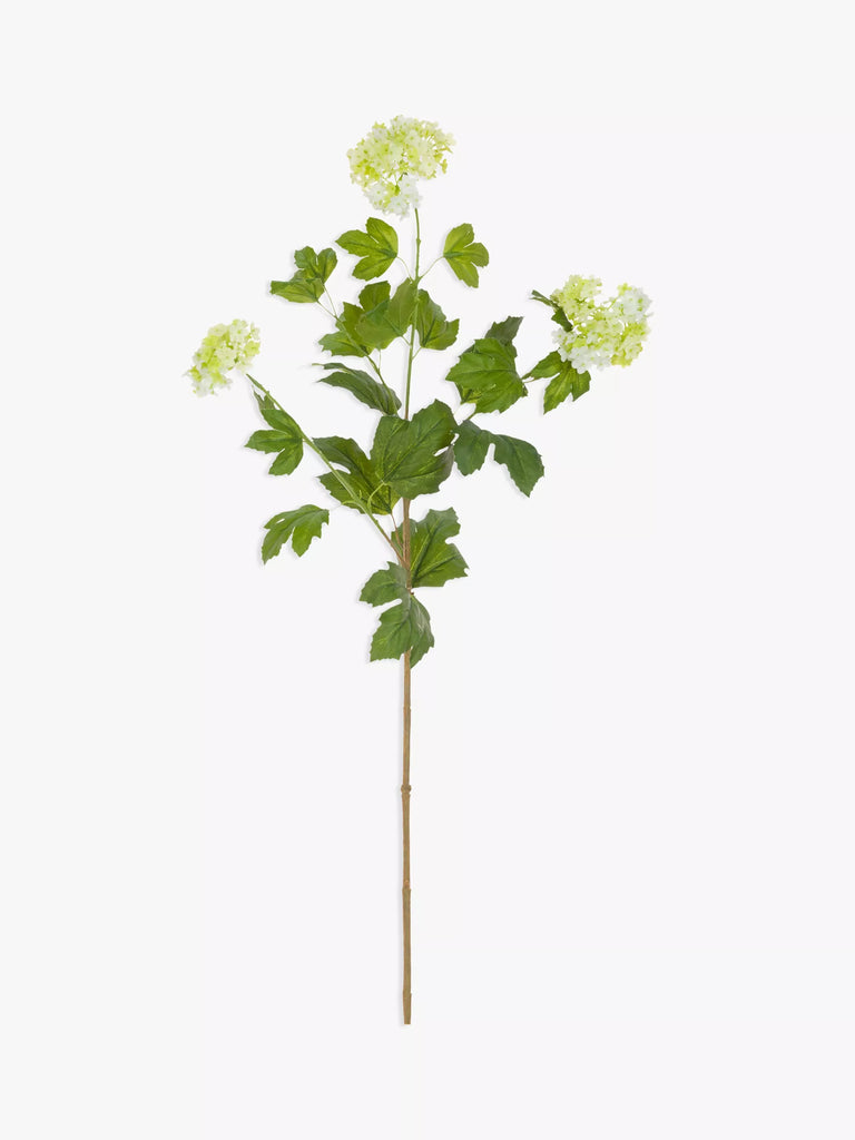 Floralsilk Artificial Viburnum Spray, Cream/Green