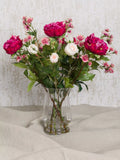 Floralsilk artificial peony rose astrantia vase arrangement - British product