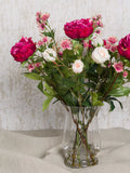 Floralsilk artificial peony rose astrantia vase arrangement - British product