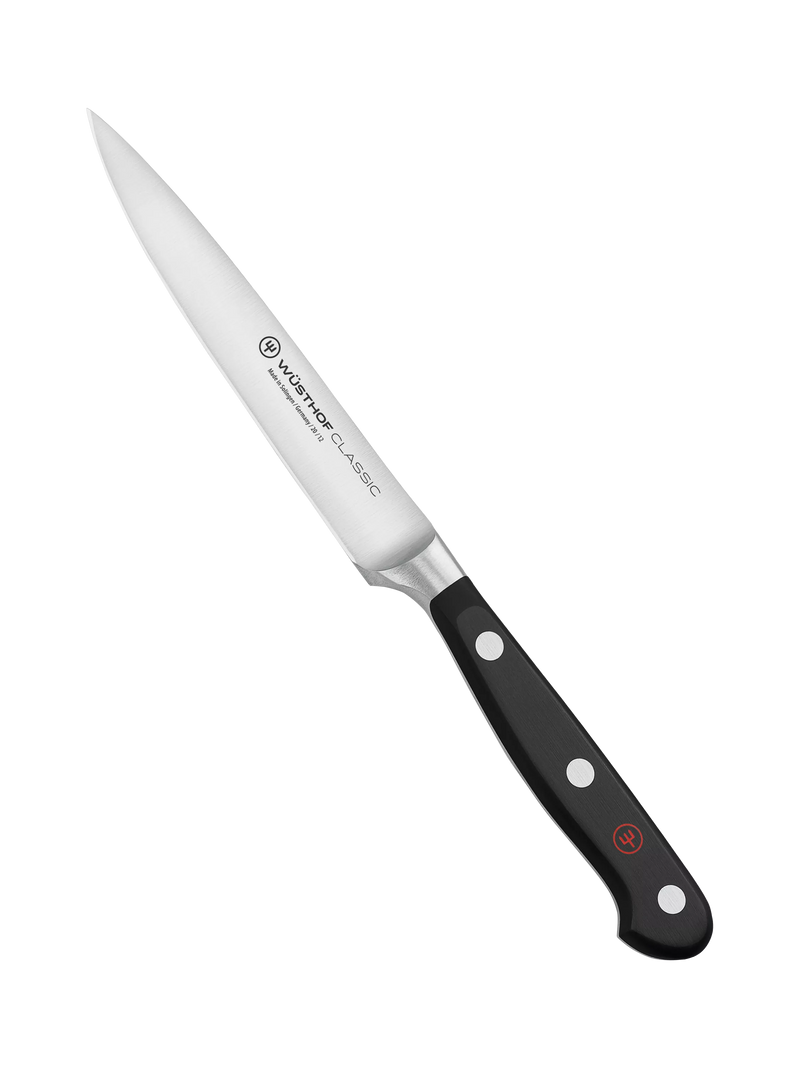 WÜSTHOF 8-piece knife block set with five knives and honing steel (British brand)