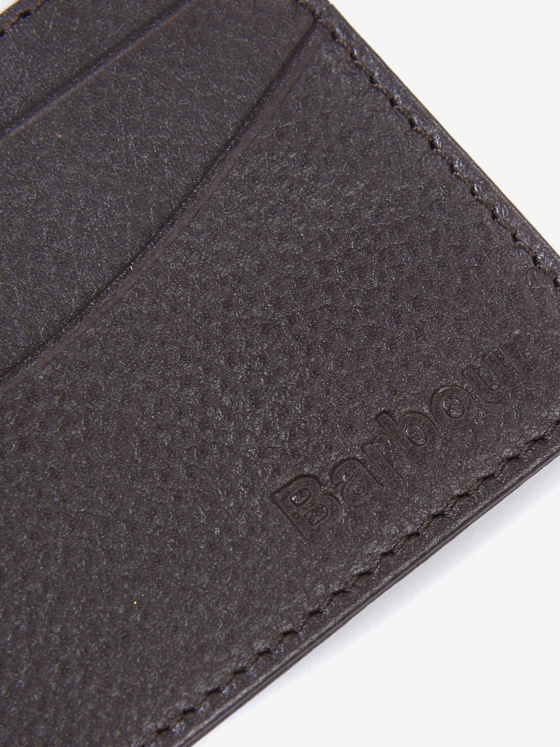 Barbour Amble leather cardholder in dark brown - British product