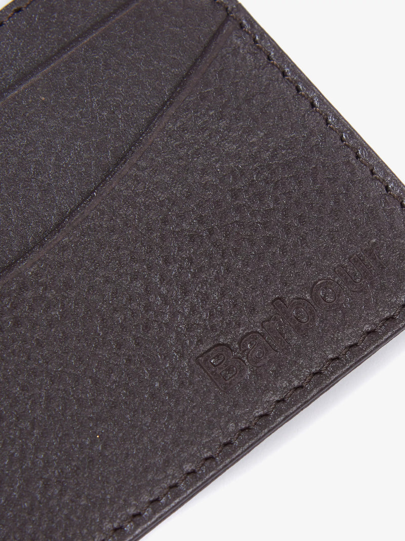 Barbour Amble leather cardholder in dark brown - British product