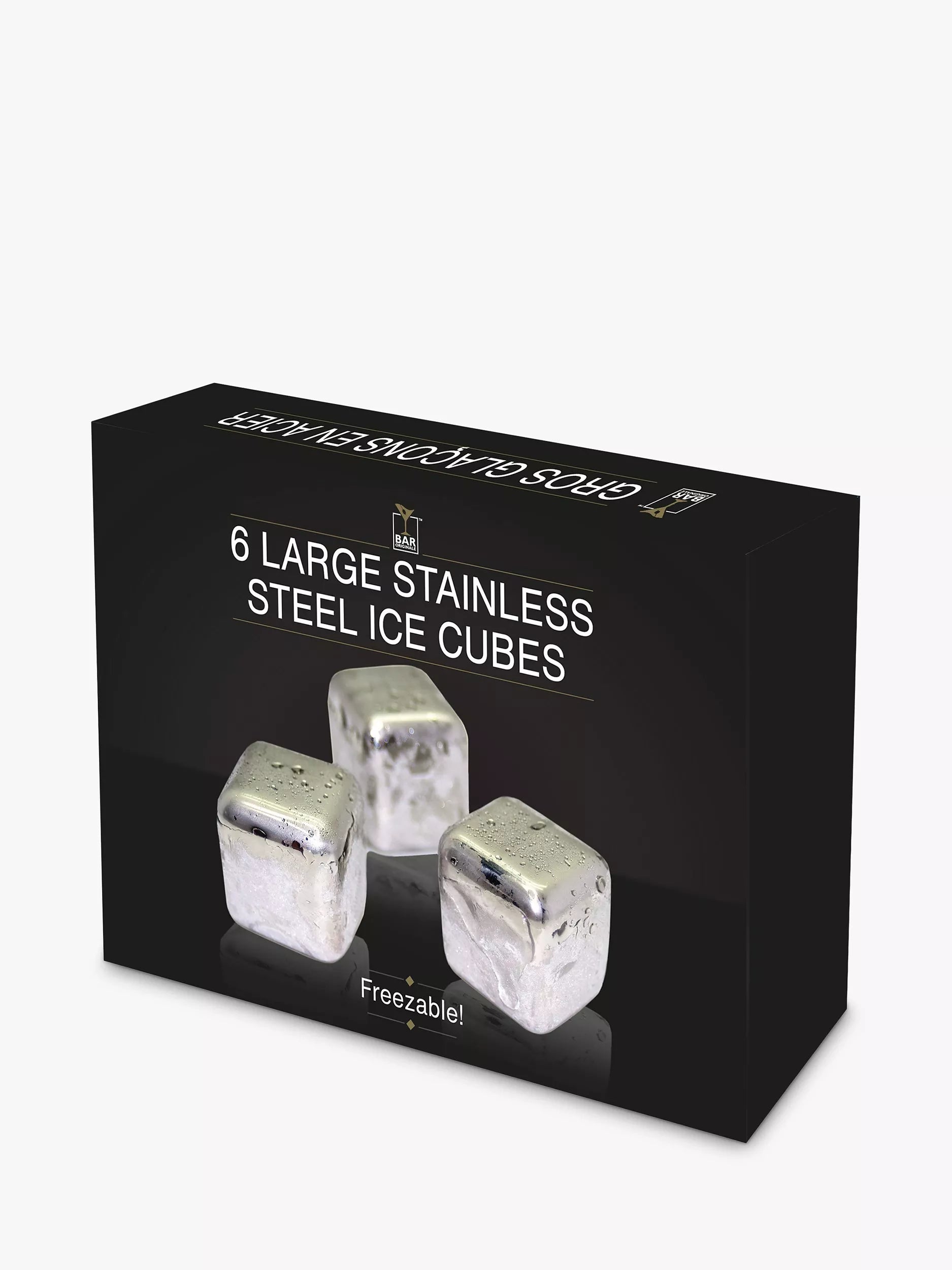 Mixology stainless steel ice cubes set of 6, imported from the UK