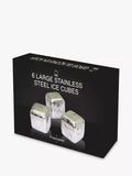 Mixology stainless steel ice cubes set of 6, imported from the UK