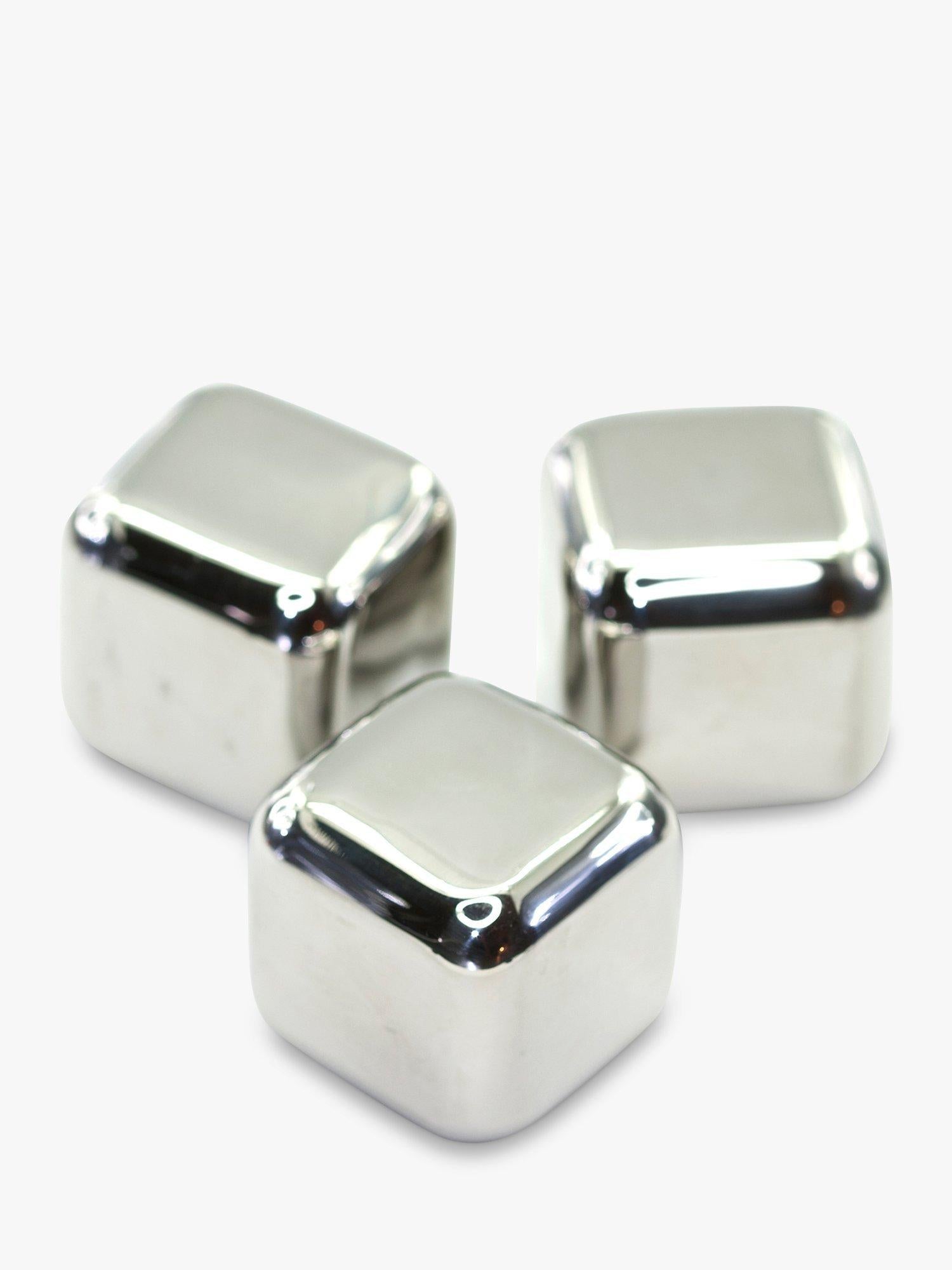 Mixology stainless steel ice cubes set of 6, imported from the UK