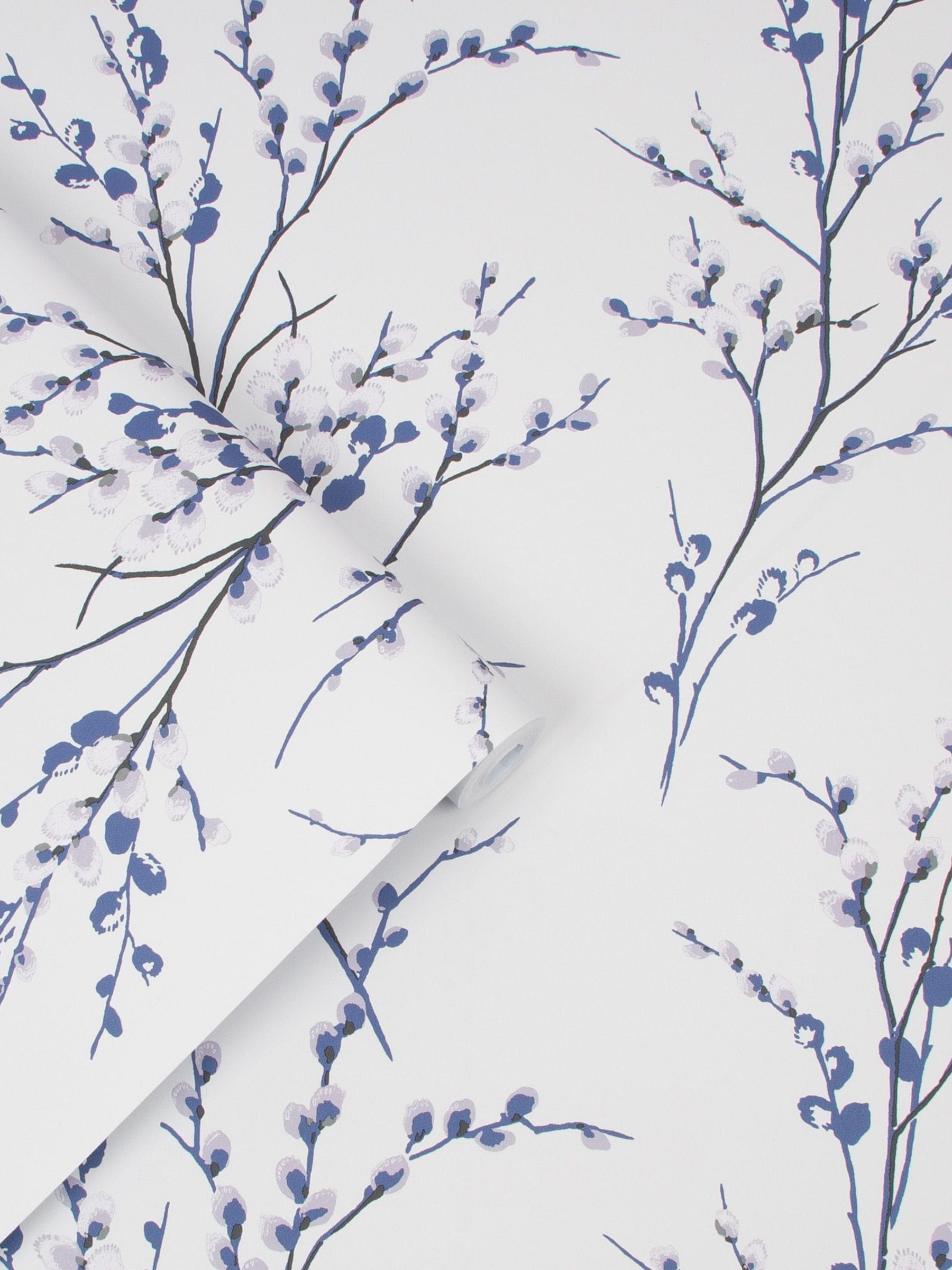 Laura Ashley wallpaper Midnight Pussy Willow 10m - British product