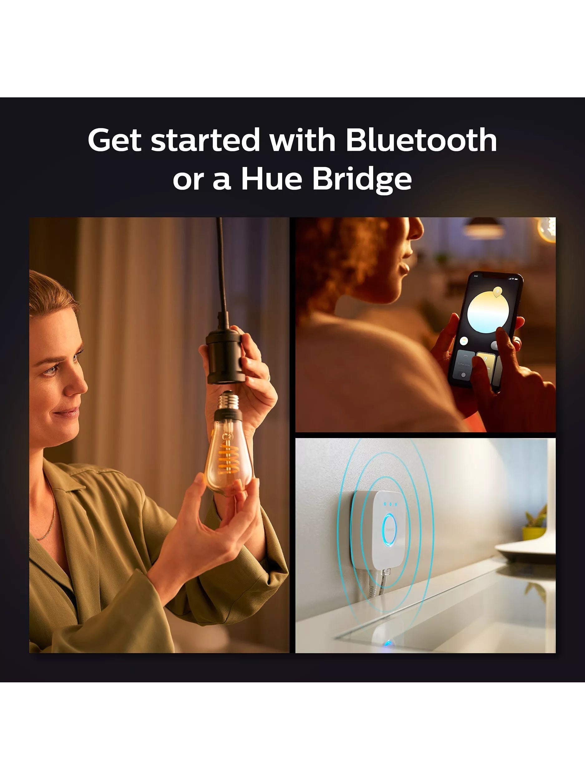 Philips Hue ST72 filament smart LED bulb 7W E27, imported from the UK