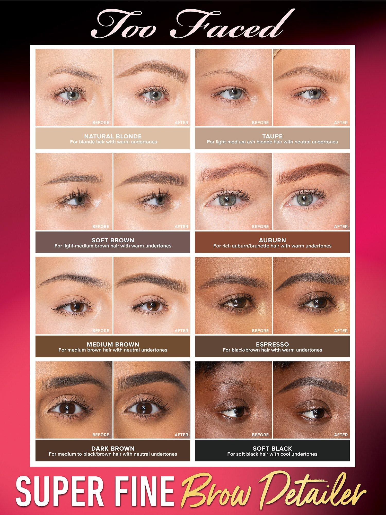 Too Faced Superfine Brow Detailer eyebrow pencil 0.06g, UK version