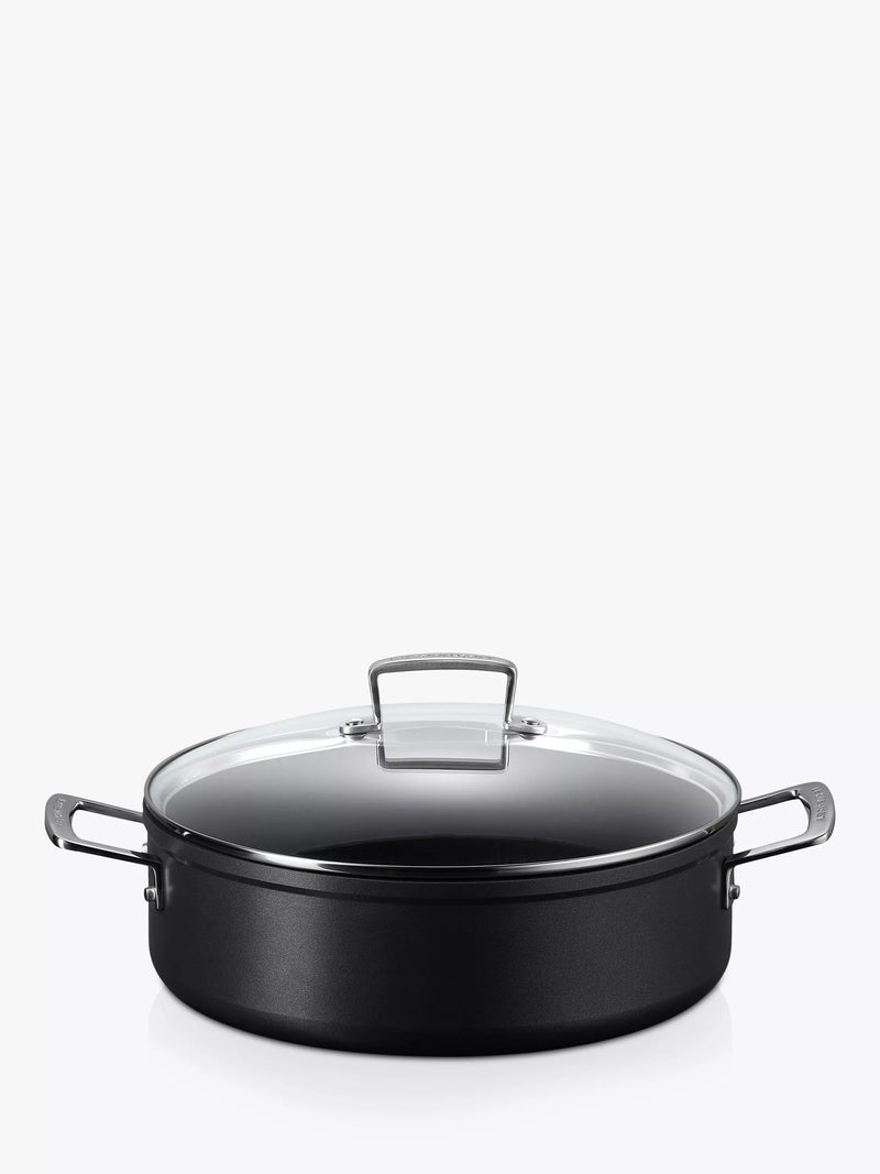 Le Creuset toughened non-stick sauteuse pan with glass lid 28cm, UK version