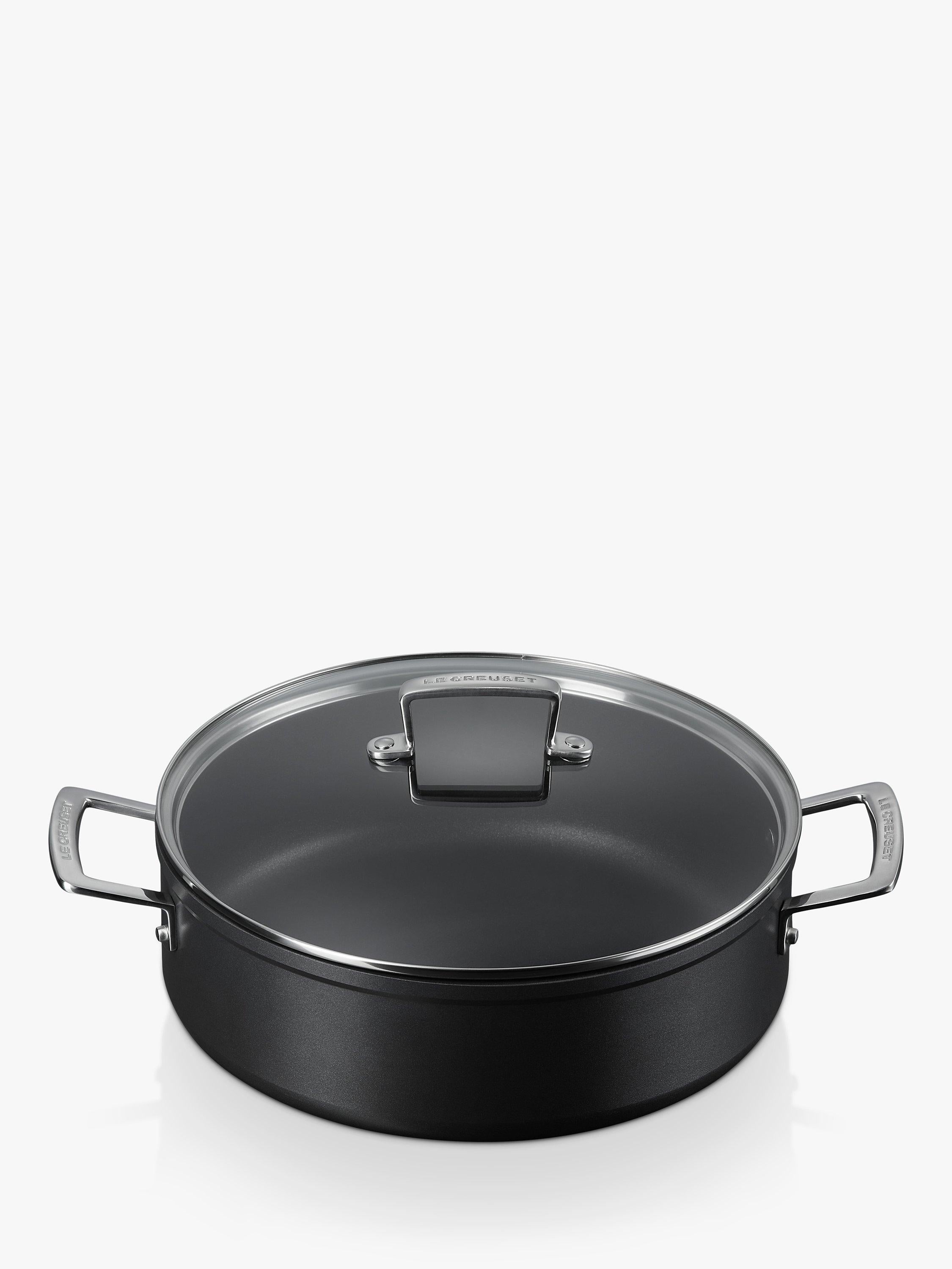 Le Creuset toughened non-stick sauteuse pan with glass lid 28cm, UK version