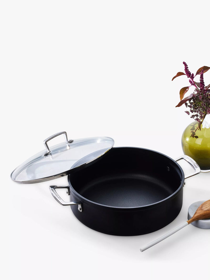 Le Creuset toughened non-stick sauteuse pan with glass lid 28cm, UK version