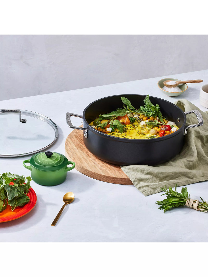 Le Creuset toughened non-stick sauteuse pan with glass lid 28cm, UK version