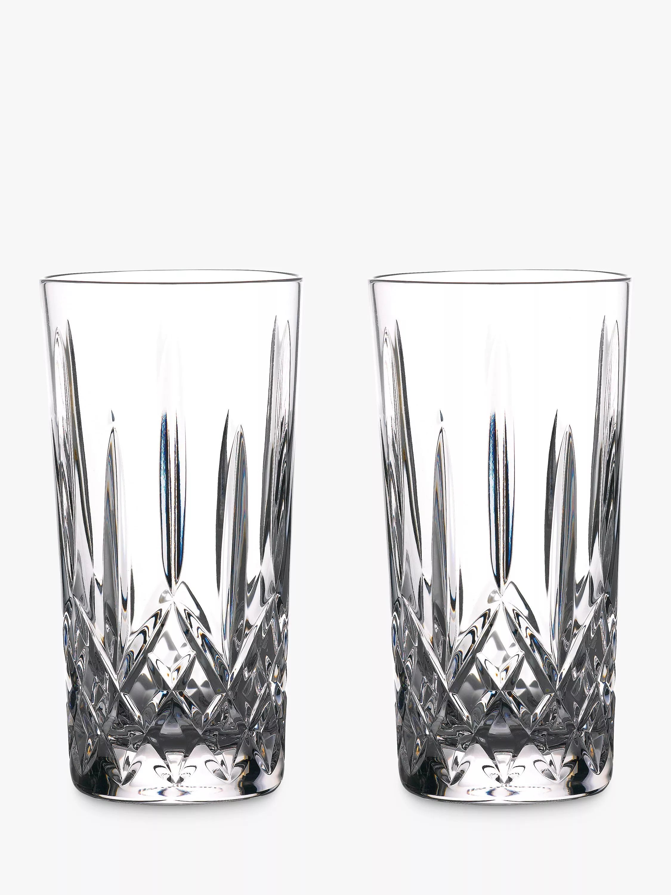 Waterford Crystal gin highball glasses Lismore cut clear set of 2 400ml (British brand)