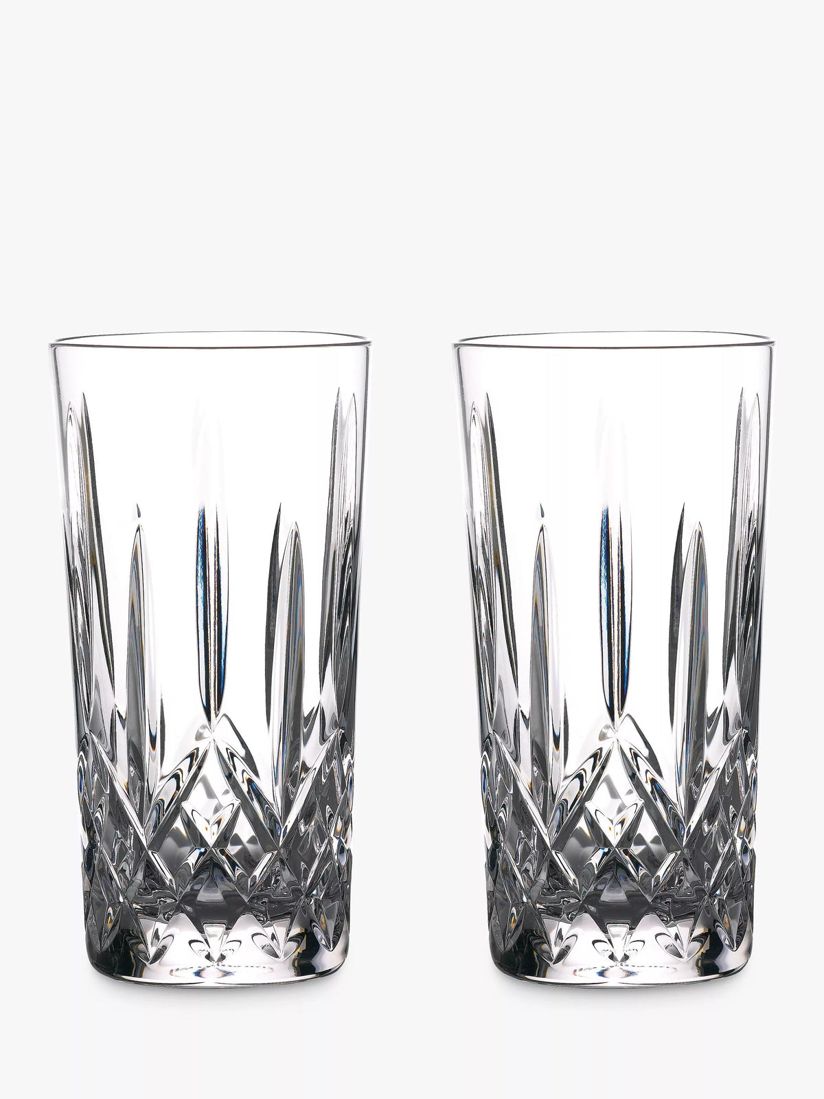 Waterford Crystal gin highball glasses Lismore cut clear set of 2 400ml (British brand)