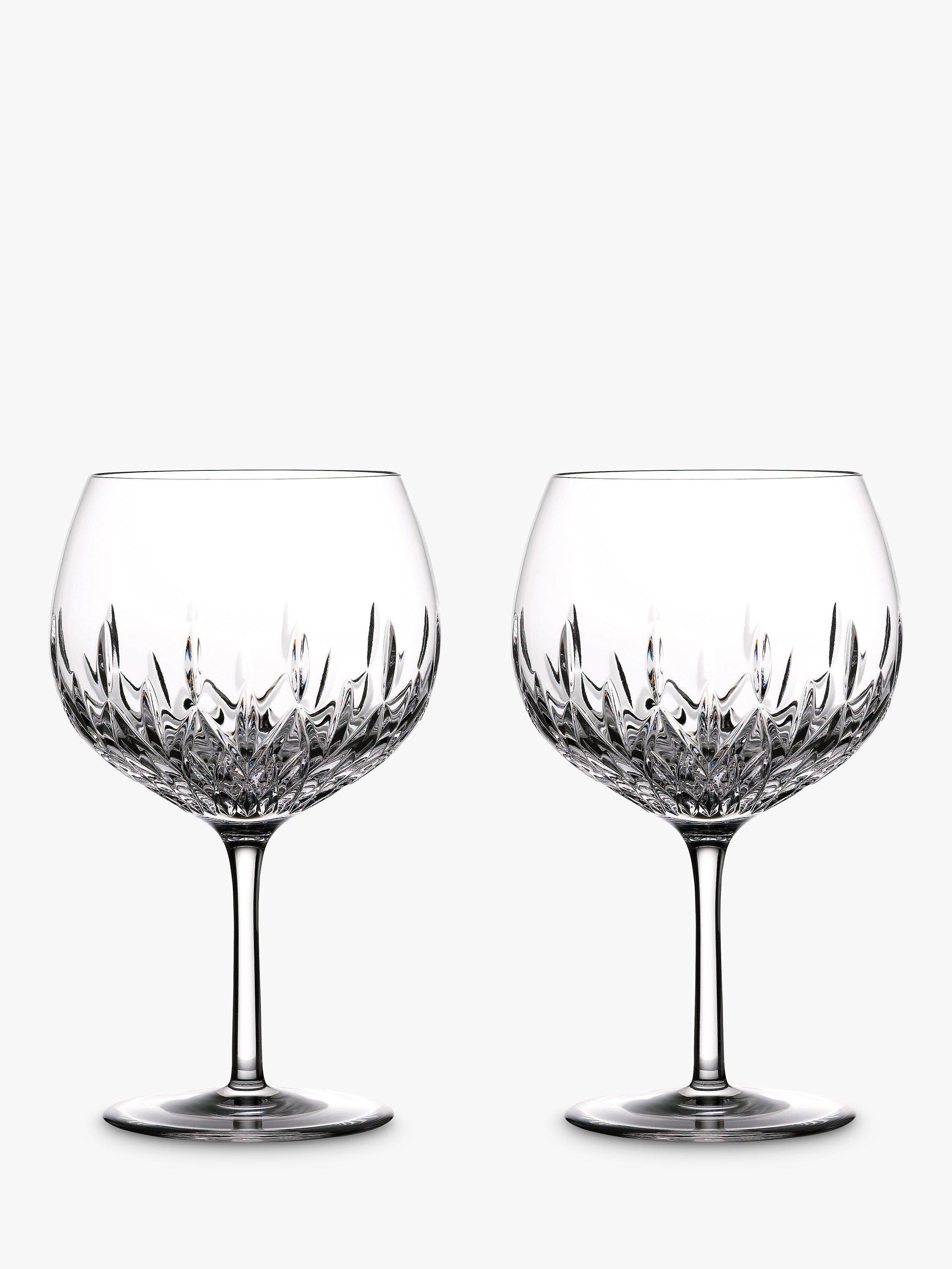 Waterford Lismore cut glass balloon gin glasses, set of 2, 550ml (British brand)