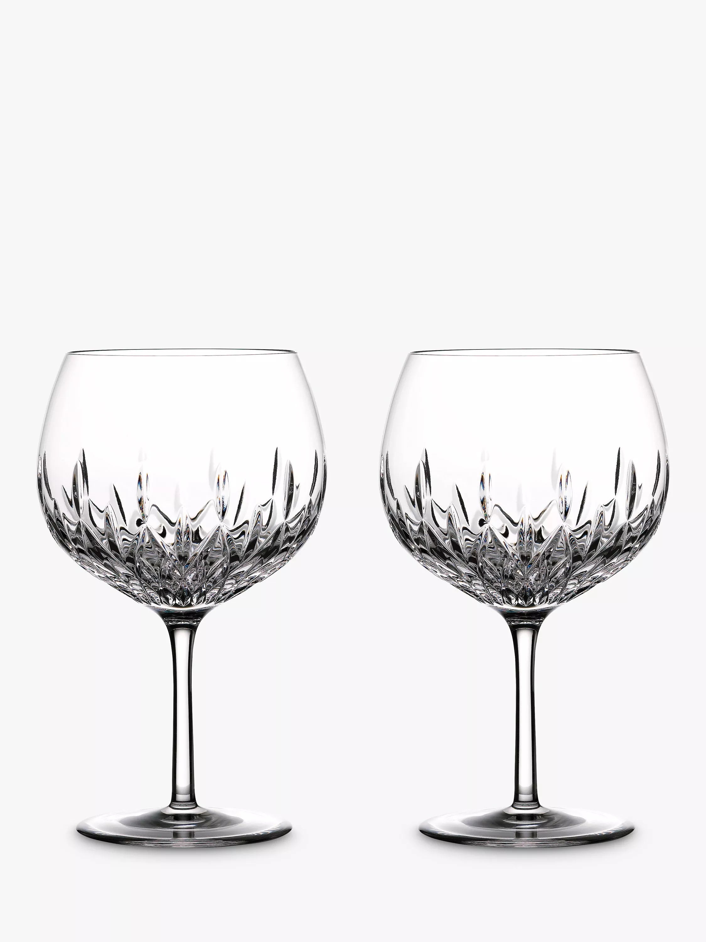 Waterford Lismore cut glass balloon gin glasses, set of 2, 550ml (British brand)