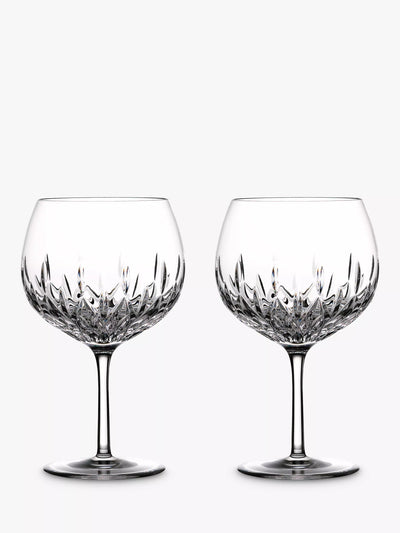 John Lewis Cut Glass Balloon Gin Glasses with Short Stem, Set of 2, 550ml Clear- Buy online at McGrocer