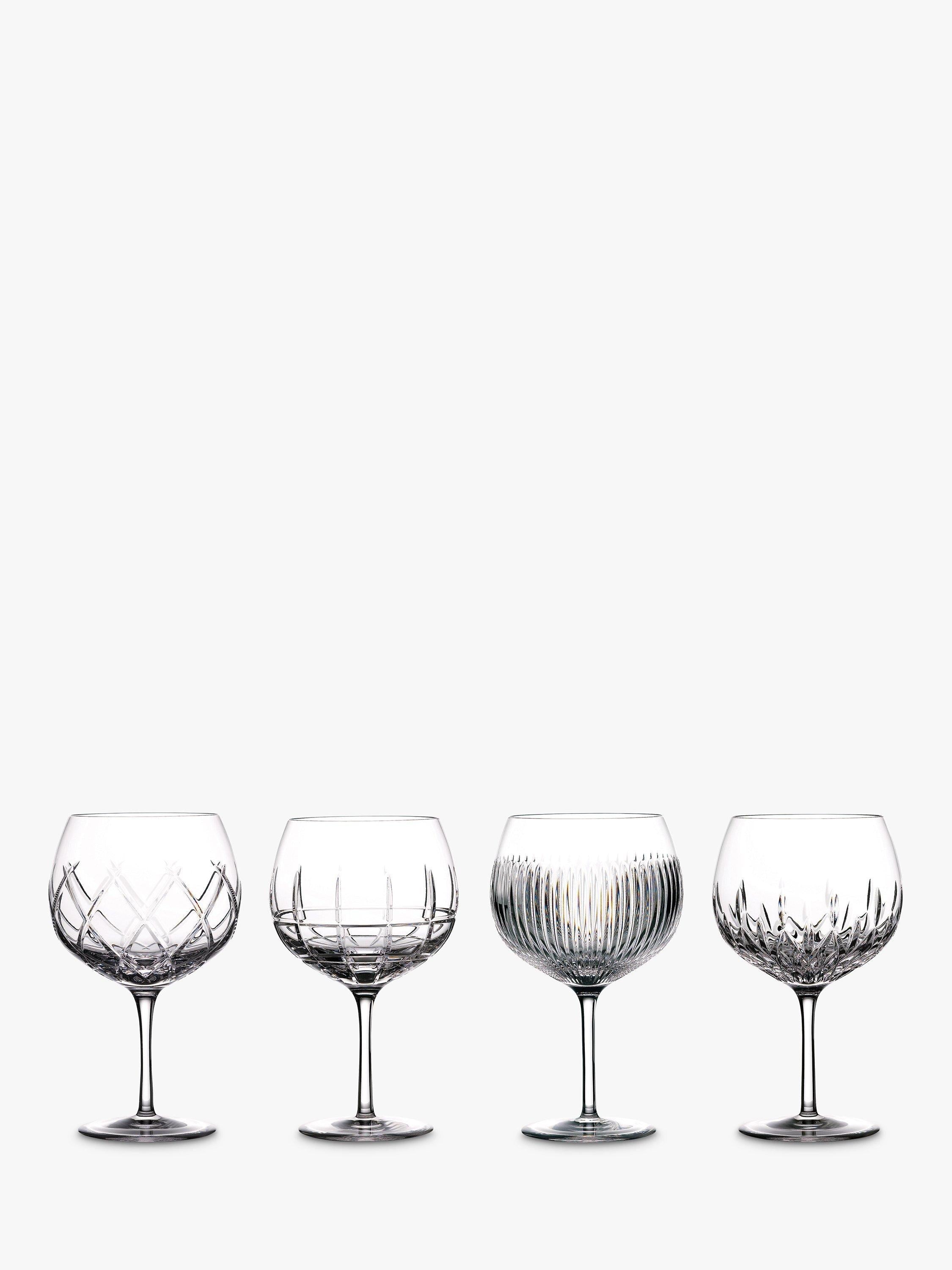 Waterford assorted cut glass balloon gin glasses set of 4 550ml (British brand)