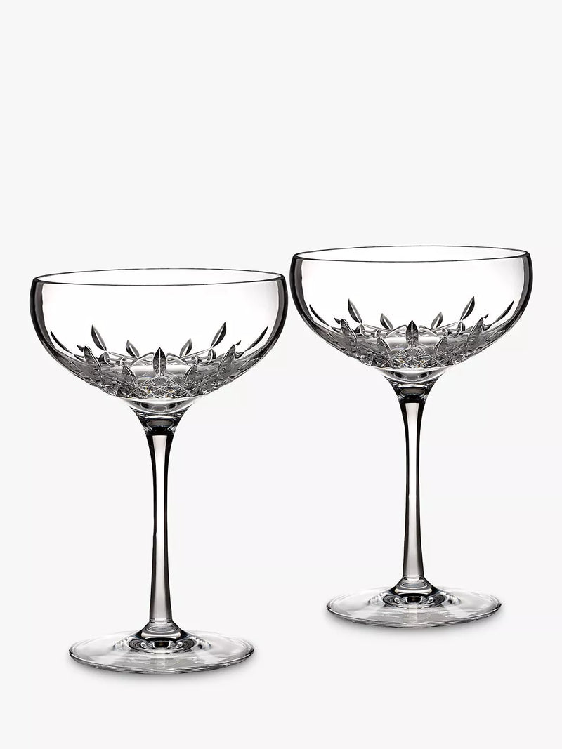 Waterford Lismore Essence champagne saucers 280ml set of 2, UK version
