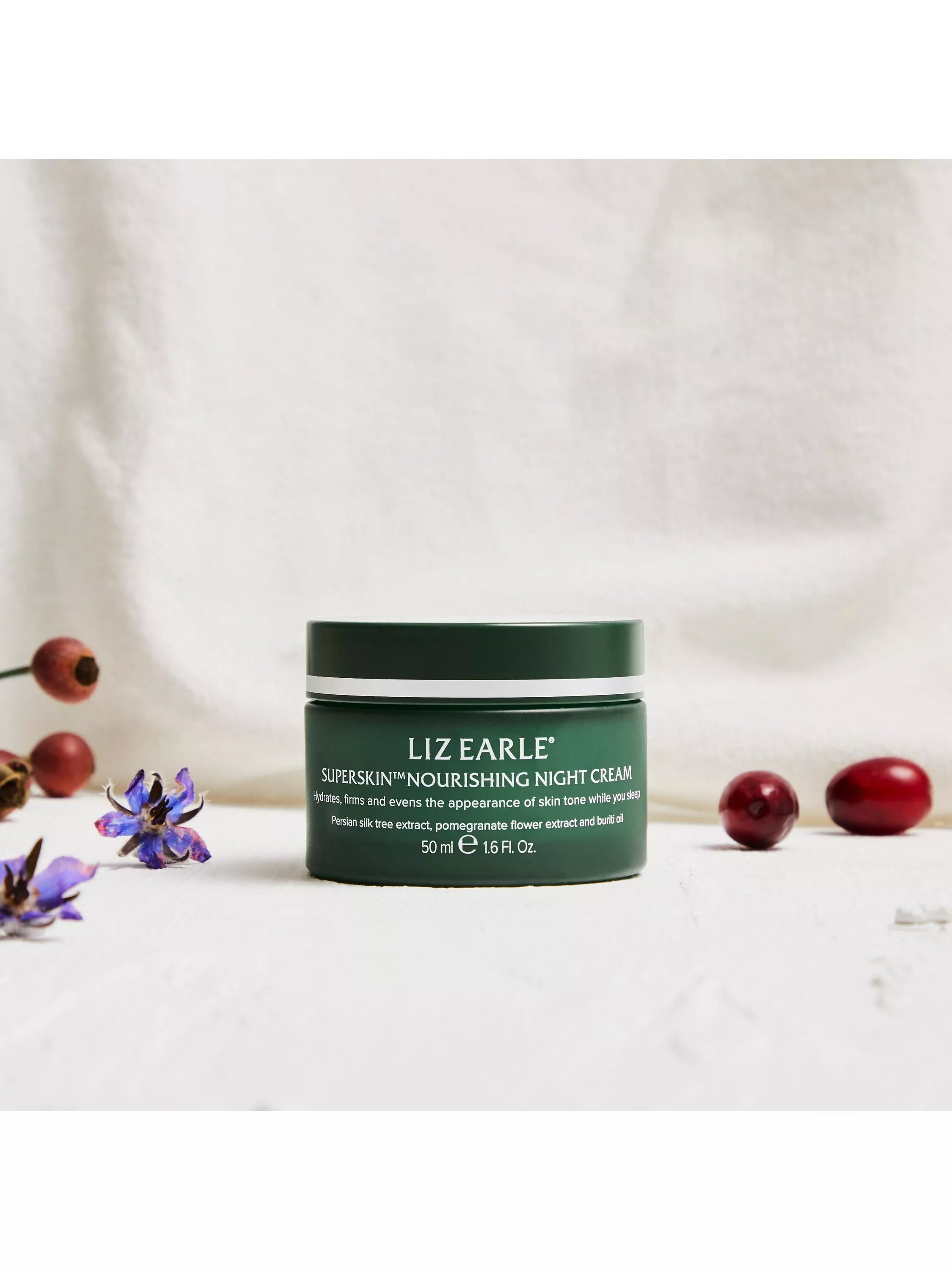 Nourishing night cream in a 50ml glass jar, UK version