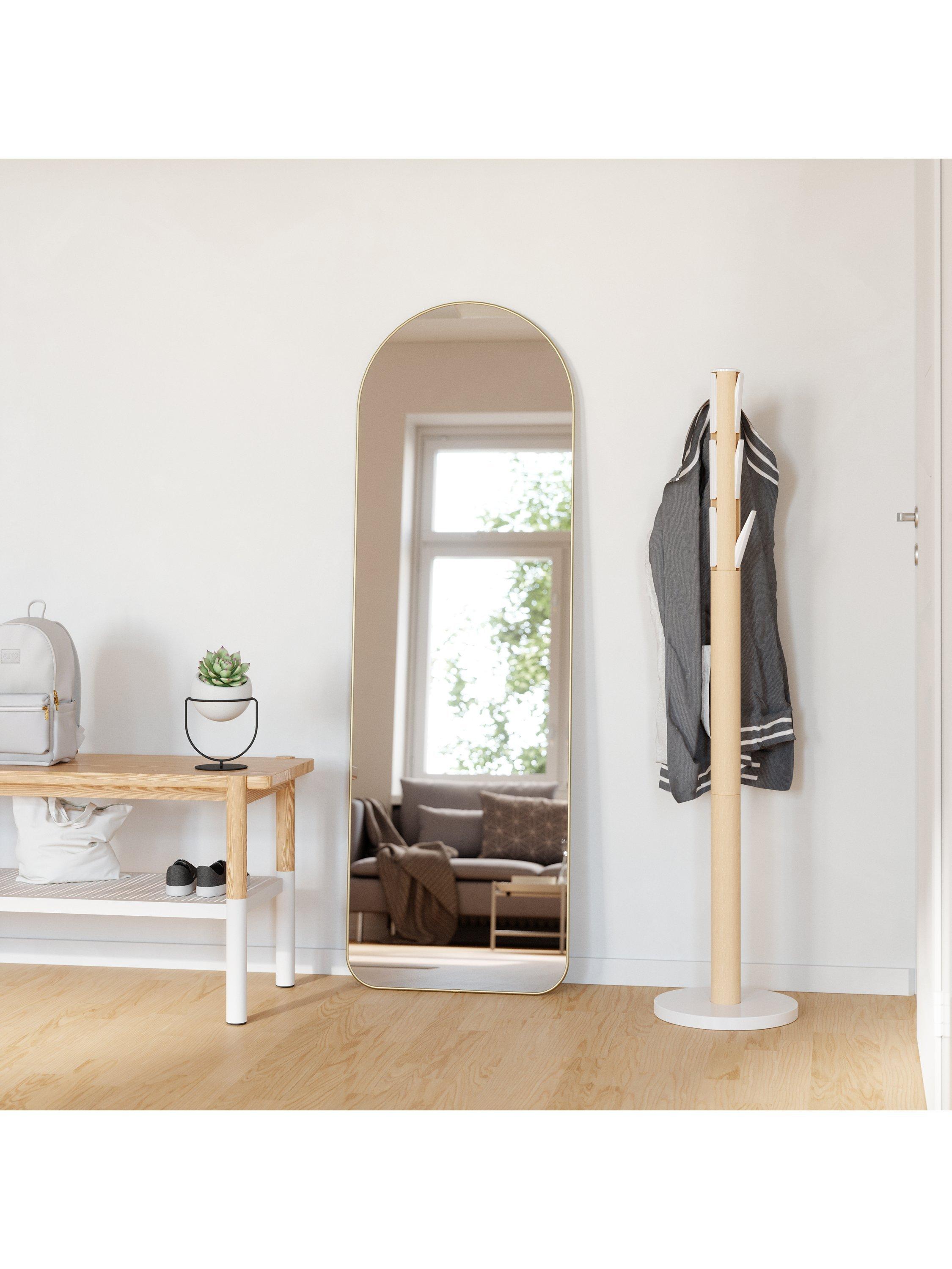 Umbra Hubba arched full-length mirror 158cm brass, imported from the UK