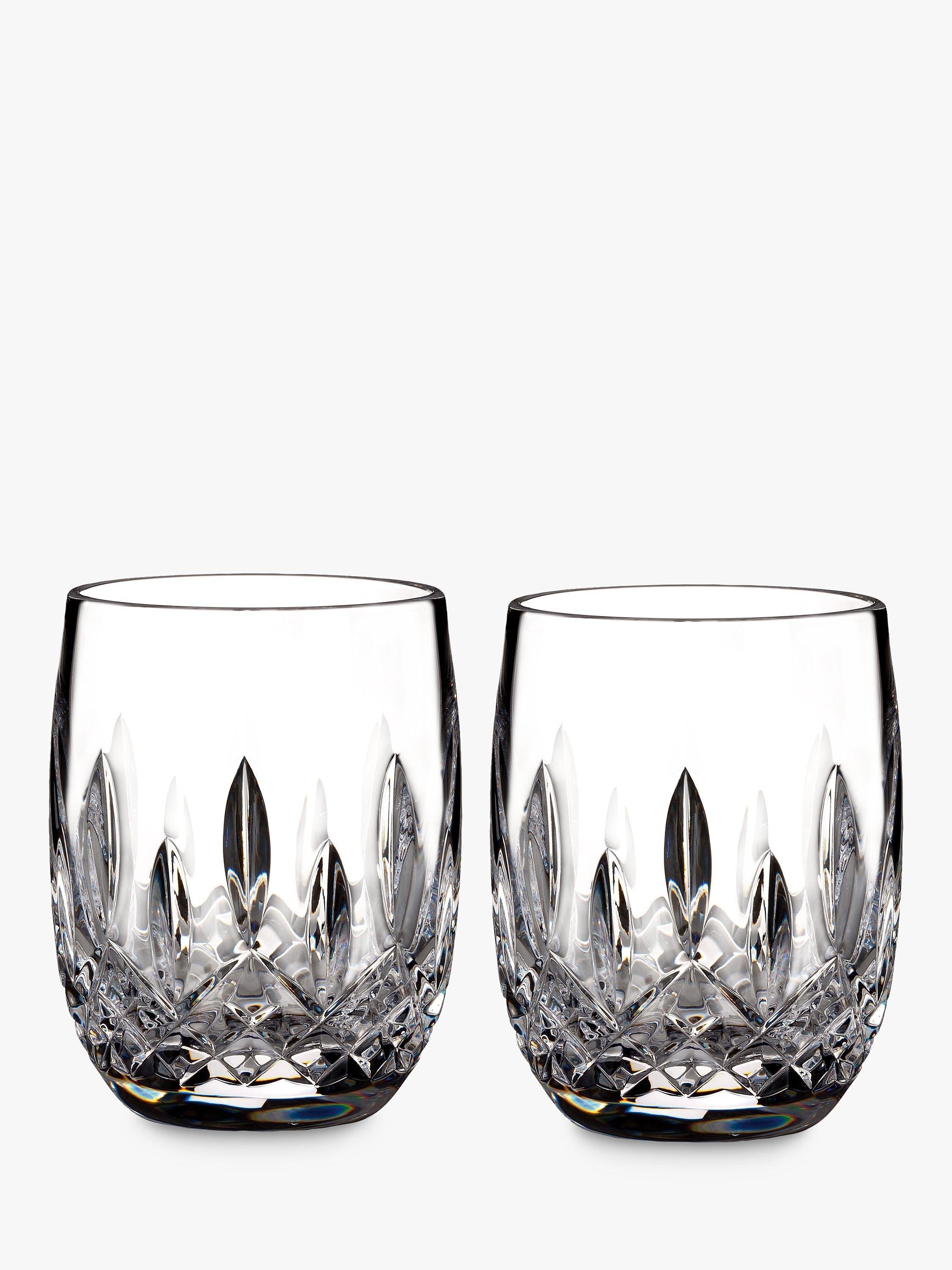 Crystal Cut Glass Rounded Tumblers for Whiskey, Set of 2 180ml