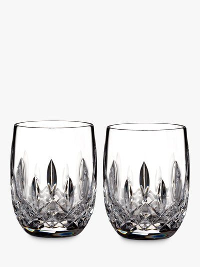 Crystal Cut Glass Rounded Tumblers for Whiskey, Set of 2 180ml