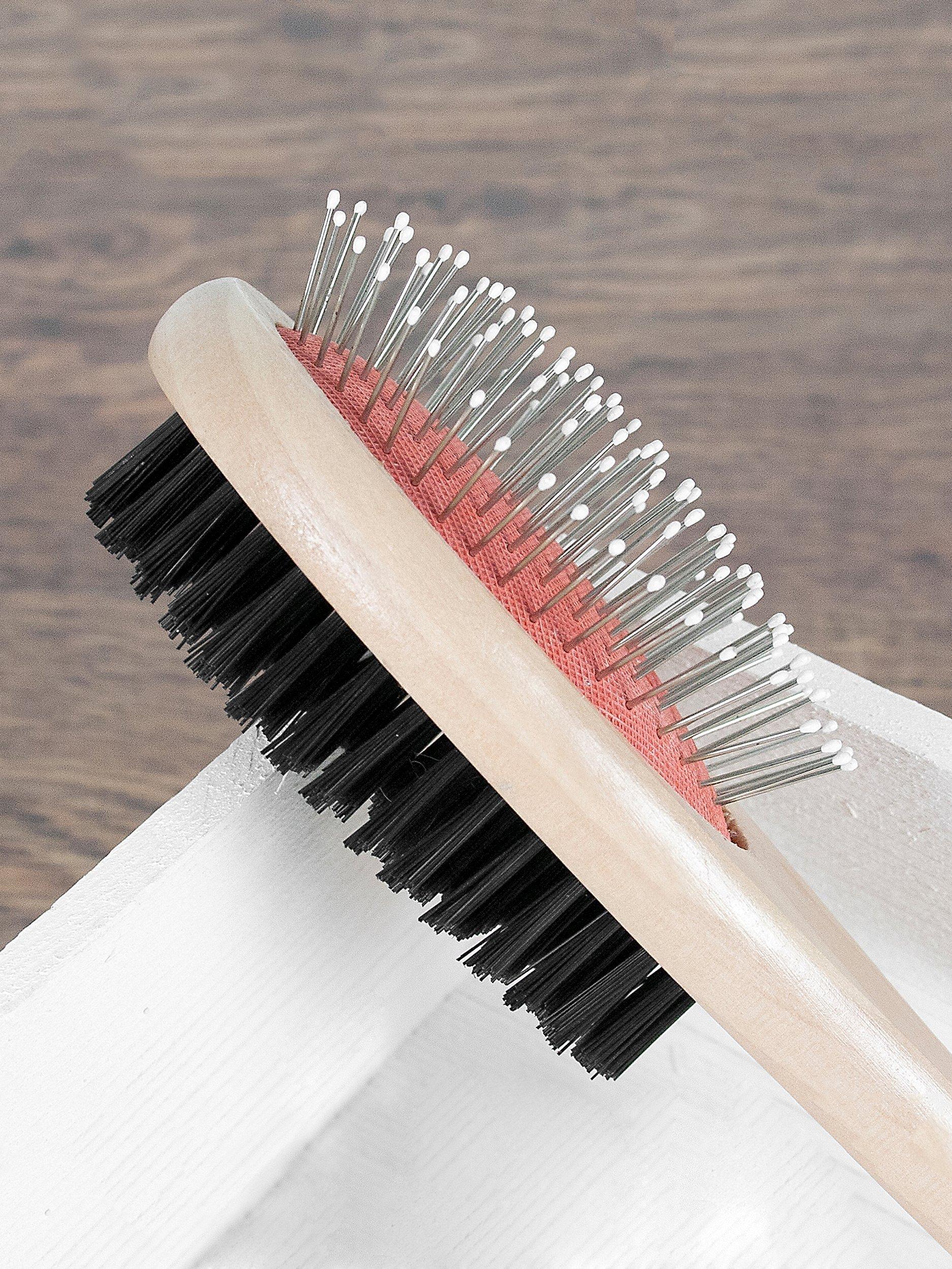 Treat Republic personalised wooden dog brush with engraved handle, imported from the UK