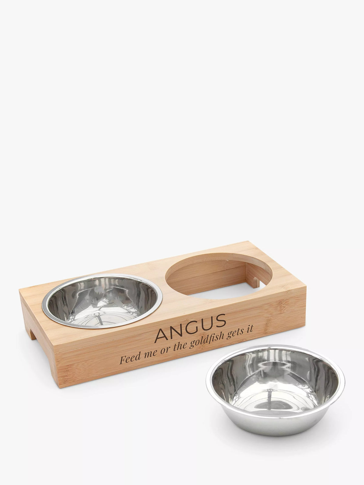 Treat Republic personalised bamboo pet bowl set, imported from the UK