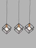 Pacific three-pendant ceiling light in black matte - British product