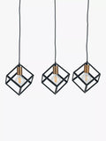 Pacific three-pendant ceiling light in black matte - British product
