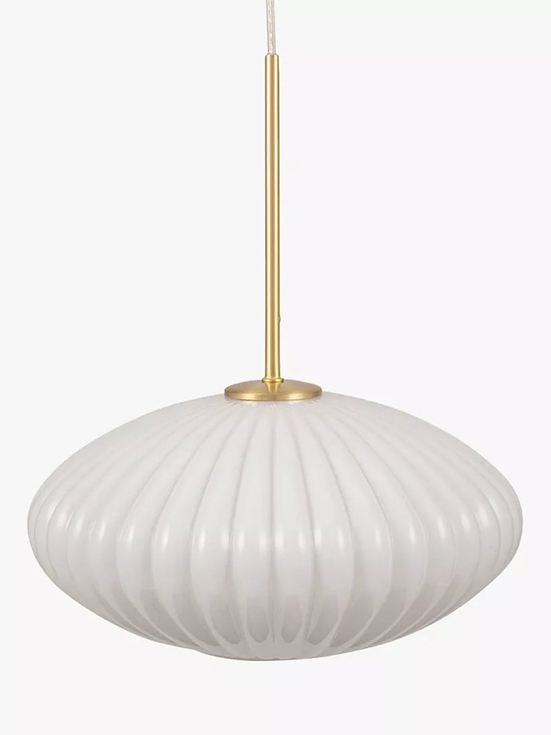 Pacific ribbed glass oval ceiling light, UK version