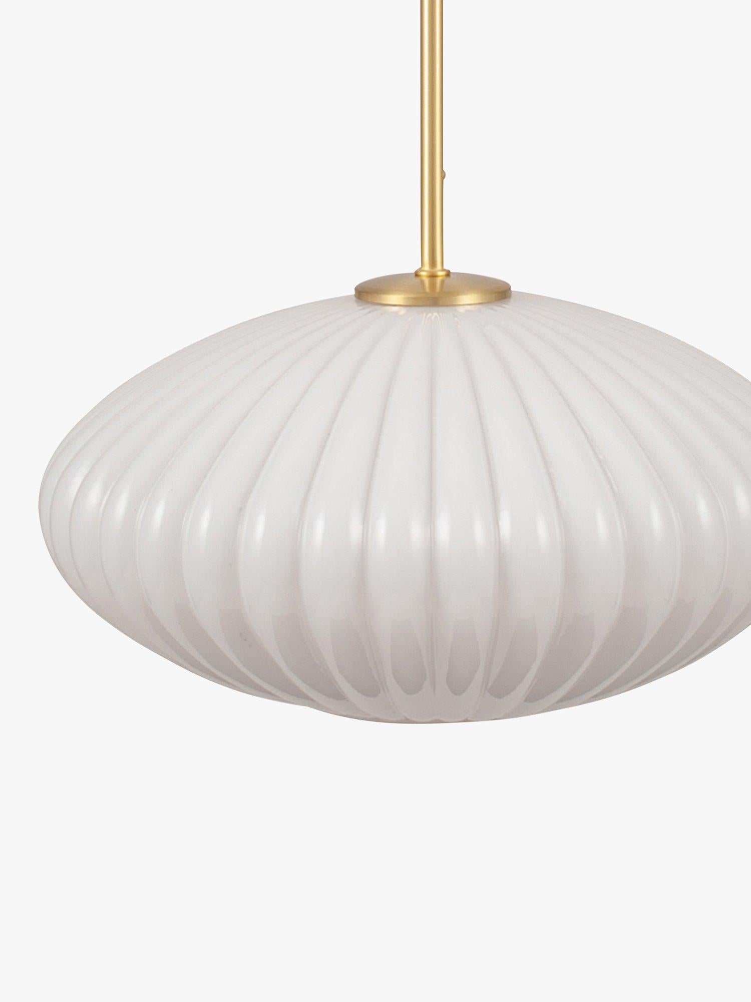 Pacific ribbed glass oval ceiling light, UK version