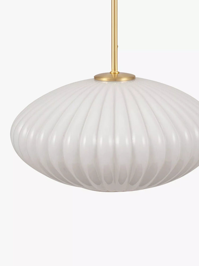 Pacific ribbed glass oval ceiling light, UK version