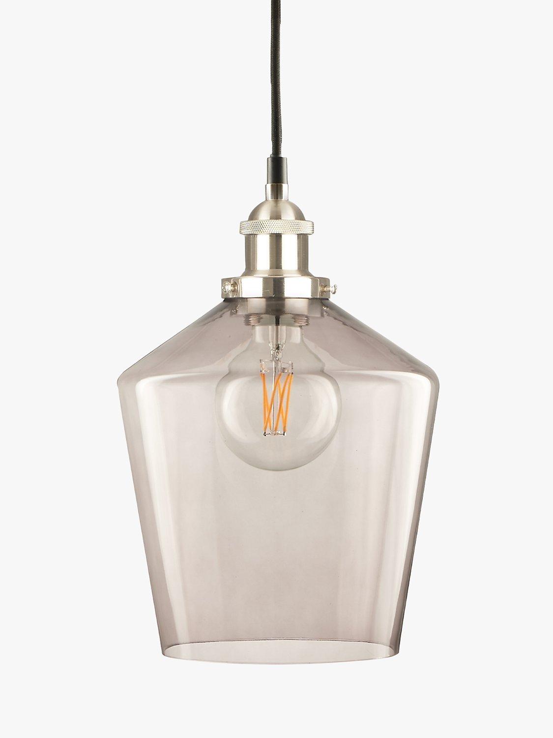 Smoked glass pendant ceiling light with adjustable drop, imported from the UK
