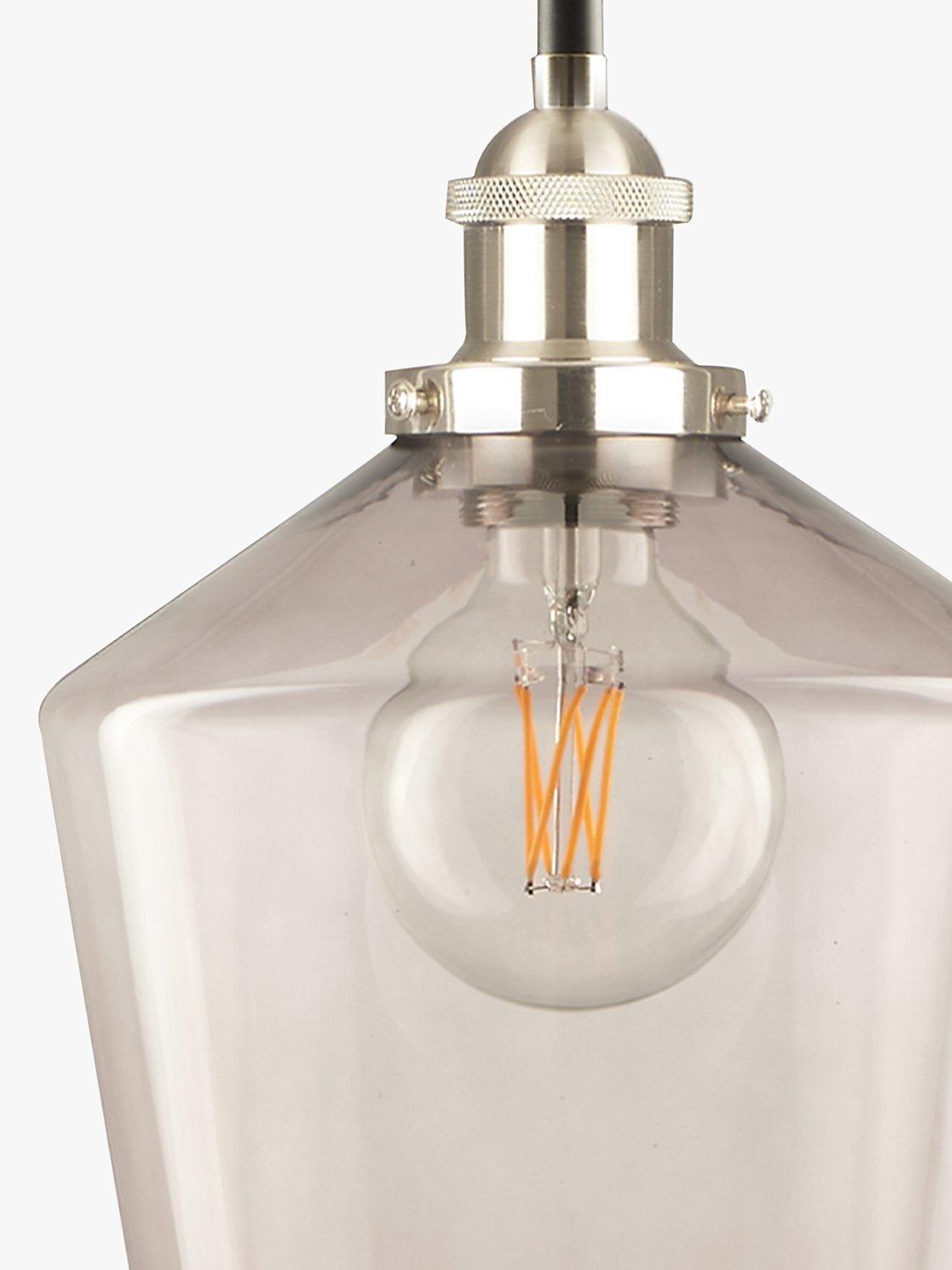 Smoked glass pendant ceiling light with adjustable drop, imported from the UK