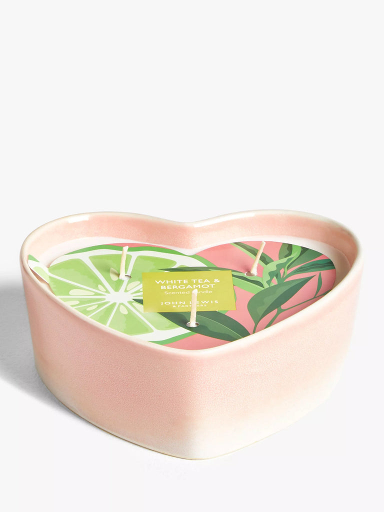 John Lewis Ceramic Heart Votive Candle