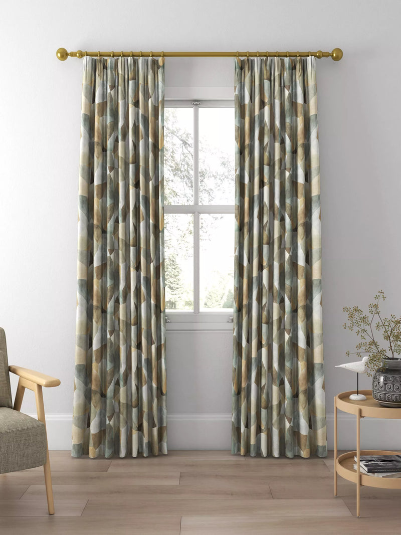 Designers Guild Geo Moderne made to measure curtains in pewter - British product