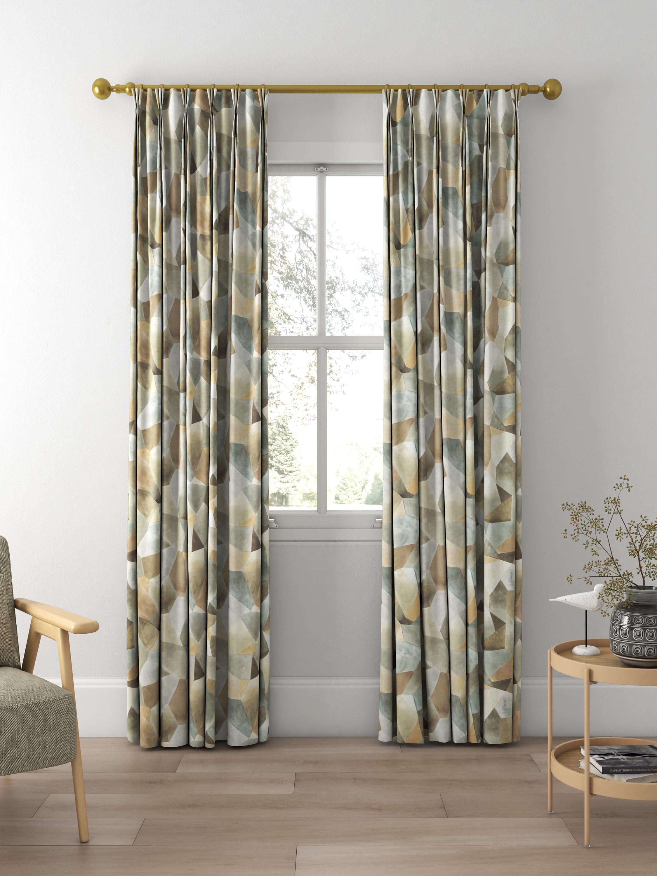 Designers Guild Geo Moderne made to measure curtains in pewter - British product