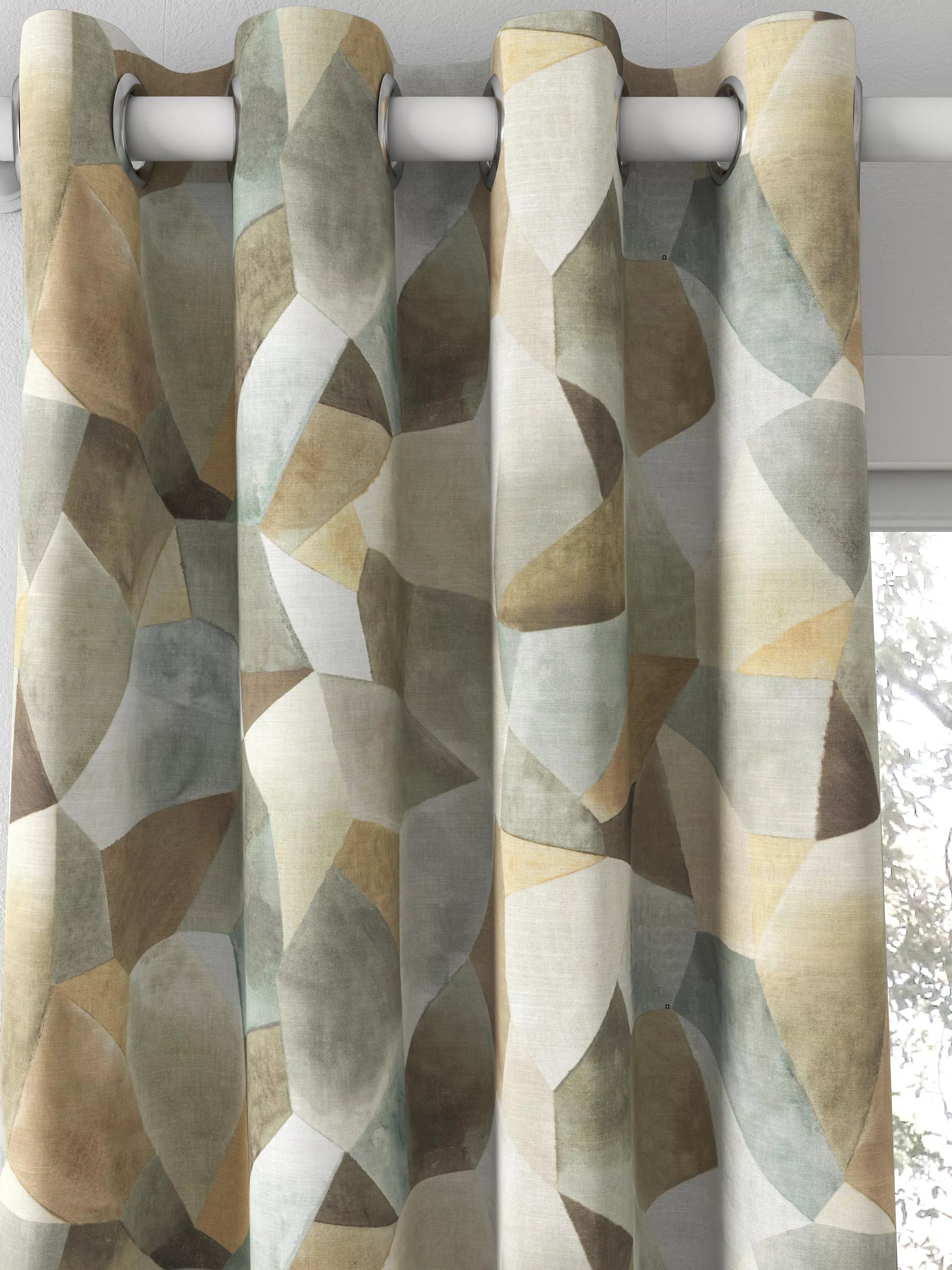 Designers Guild Geo Moderne made to measure curtains in pewter - British product